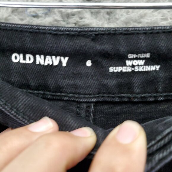 Old Navy Jeans Womens 6 Black High-Rise Wow Super-Skinny Stretch Denim - Picture 2 of 9